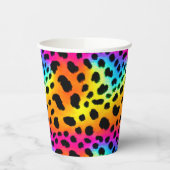 Kleurrijk Rainbow Cheetah Seamless Pattern Papieren Bekers (Links)