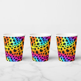 Kleurrijk Rainbow Cheetah Seamless Pattern Papieren Bekers