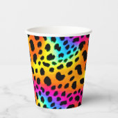 Kleurrijk Rainbow Cheetah Seamless Pattern Papieren Bekers (Voorkant)