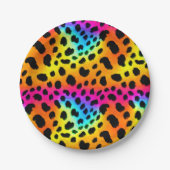 Kleurrijk Rainbow Cheetah Seamless Pattern Papieren Bordje (Voorkant)