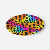Kleurrijk Rainbow Cheetah Seamless Pattern Papieren Bordje (Gekanteld)