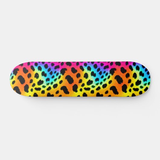 Kleurrijk Rainbow Cheetah Seamless Pattern Persoonlijk Skateboard (Horizontaal)