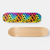 Kleurrijk Rainbow Cheetah Seamless Pattern Persoonlijk Skateboard (Horizontaal)