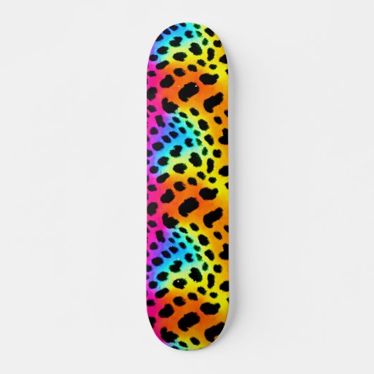 Kleurrijk Rainbow Cheetah Seamless Pattern Persoonlijk Skateboard (Voorkant)