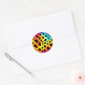 Kleurrijk Rainbow Cheetah Seamless Pattern Ronde Sticker (Envelop)