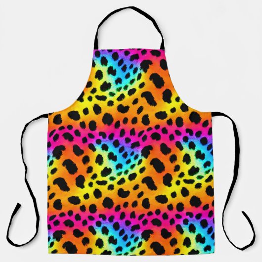 Kleurrijk Rainbow Cheetah Seamless Pattern Schort (Voorkant)