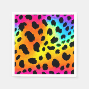 Kleurrijk Rainbow Cheetah Seamless Pattern Servet