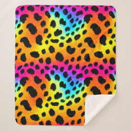Kleurrijk Rainbow Cheetah Seamless Pattern Sherpa Deken