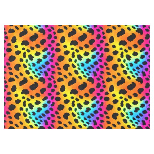 Kleurrijk Rainbow Cheetah Seamless Pattern Tafelkleed (Voorkant (Horizontaal))