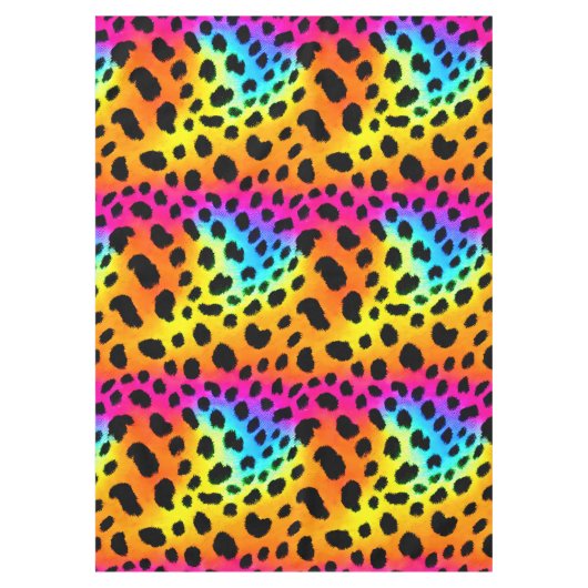 Kleurrijk Rainbow Cheetah Seamless Pattern Tafelkleed (Voorkant)