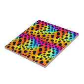 Kleurrijk Rainbow Cheetah Seamless Pattern Tegeltje (Zijkant)