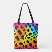 Kleurrijk Rainbow Cheetah Seamless Pattern Tote Bag (Achterkant)