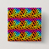 Kleurrijk Rainbow Cheetah Seamless Pattern Vierkante Button 5,1 Cm (Voorkant)