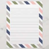 Kleurrijk randgestreepte briefpapier met lijnen briefhoofd (Voorkant)