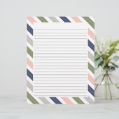 Kleurrijk randgestreepte briefpapier met lijnen briefhoofd (Staand voorkant)
