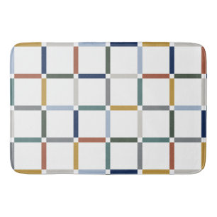 Kleurrijk raster met negatieve ruimte Art Nouveau Badmat