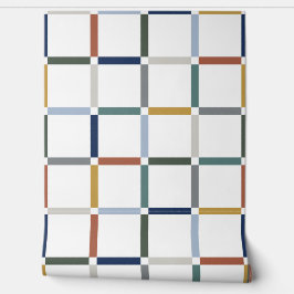 Kleurrijk raster met negatieve ruimte Art Nouveau Behang