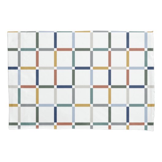 Kleurrijk raster met negatieve ruimte Art Nouveau Kussensloop (Voorkant)