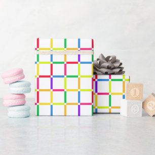 Kleurrijk raster met negatieve ruimte Pop Art-Insp Cadeaupapier