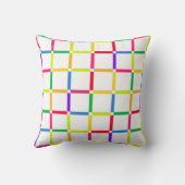Kleurrijk raster met negatieve ruimte Pop Art-Insp Kussen (Achterkant)