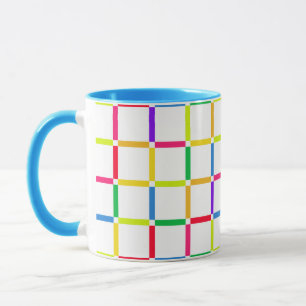 Kleurrijk raster met negatieve ruimte Pop Art-Insp Mok