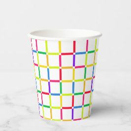 Kleurrijk raster met negatieve ruimte Pop Art-Insp Papieren Bekers