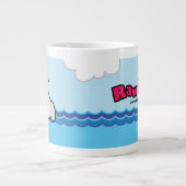 Kleurrijk rauw vierkant geïllustreerd grote koffiekop (Voorkant)