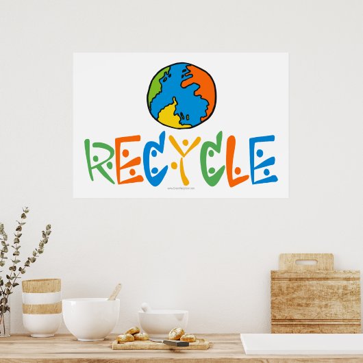 Kleurrijk Recyclen Poster (Keuken)