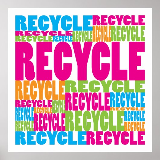 Kleurrijk Recyclen Poster (Voorkant)
