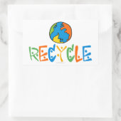 Kleurrijk Recyclen Rechthoekige Sticker (Tas)