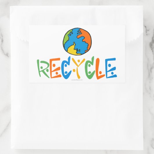 Kleurrijk Recyclen Rechthoekige Sticker (Tas)