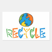 Kleurrijk Recyclen Rechthoekige Sticker (Voorkant)