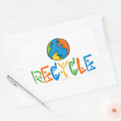 Kleurrijk Recyclen Rechthoekige Sticker (Envelop)