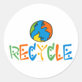 Kleurrijk Recyclen Ronde Sticker (Voorkant)