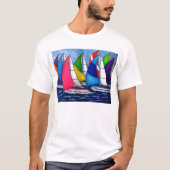 Kleurrijk Regatta-Mannen T-shirt (Voorkant)