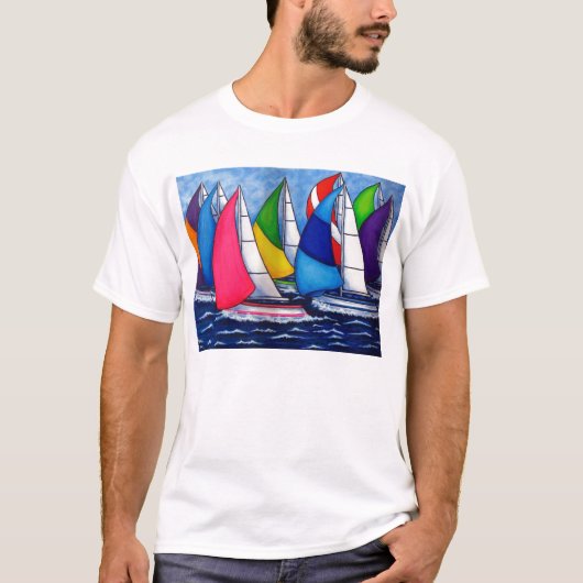 Kleurrijk Regatta-Mannen T-shirt (Voorkant)
