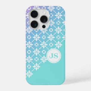 Kleurrijk Regenboog Bloem Patroon Initiaal iPhone 15 Pro Case