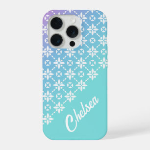 Kleurrijk Regenboog Bloem Patroon Persoonlijke Naa iPhone 15 Pro Case