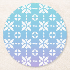 Kleurrijk regenboog bloempatroon ronde kartonnen onderzetter