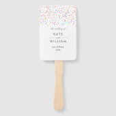 Kleurrijk Regenboog Confetti Trouwprogramma Handwaaier (Voorkant)