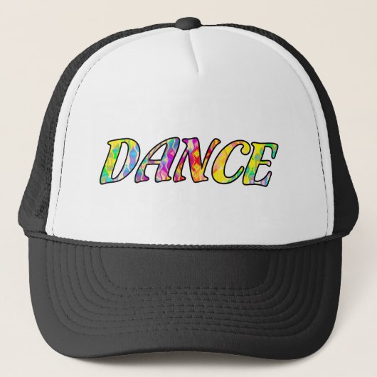 Kleurrijk Regenboog Dans Typography Design Trucker Pet (Voorkant)
