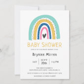 Kleurrijk regenboog, geïllustreerd Baby shower Kaart (Voorkant)