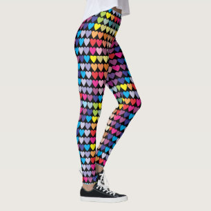 Kleurrijk Regenboog Hartjes Patroon Leggings