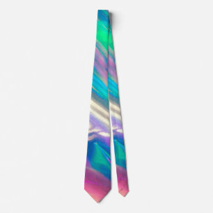 Kleurrijk regenboog holografisch patroon stropdas