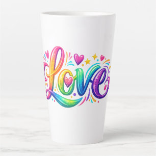 Kleurrijk Regenboog Liefde Typography Ontwerp Latte Mok