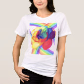 Kleurrijk regenboog Roos met Rainbow Arcs Design Tri-Blend Shirt (Voorkant)