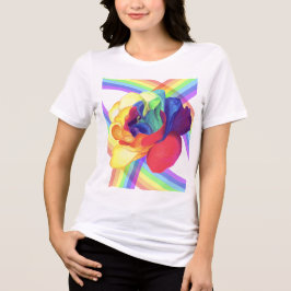 Kleurrijk regenboog Roos met Rainbow Arcs Design Tri-Blend Shirt