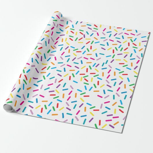 Kleurrijk regenboog sprenkels patroon cadeaupapier (Uitgerold)