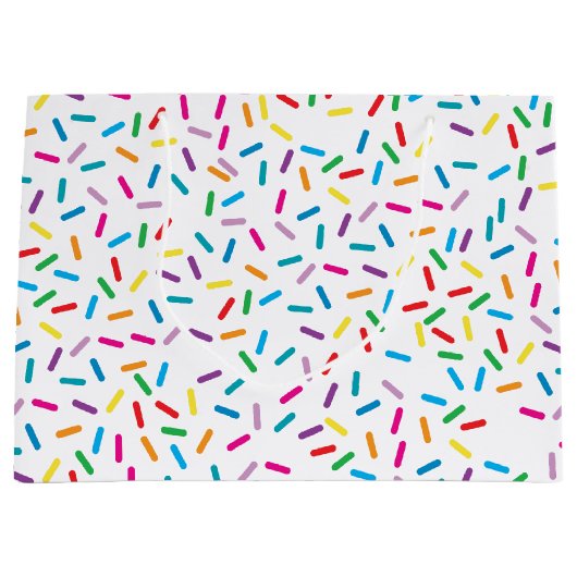 Kleurrijk regenboog sprenkels patroon groot cadeauzakje (Voorkant)