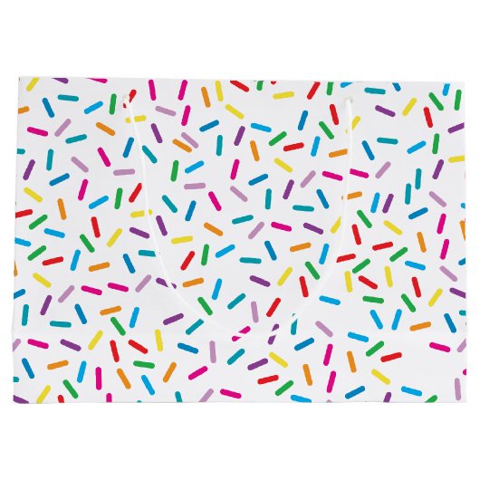 Kleurrijk regenboog sprenkels patroon groot cadeauzakje (Achterkant)